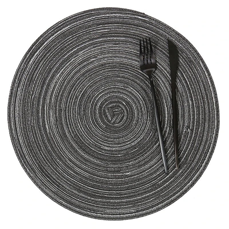 4 шт./лот круглая переплетенная подстилка Модный хлопковый коврик для обеденного