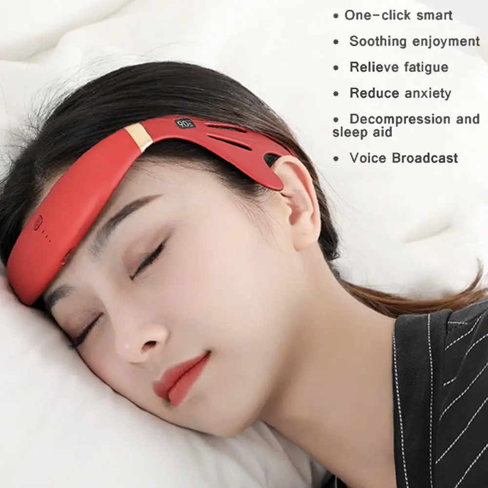 

Mini Intelligent Head Massager Electric Pulse Treat Sleep Massage Stress Headache Heath Relax Instrument And Relieve Insomn H8W1