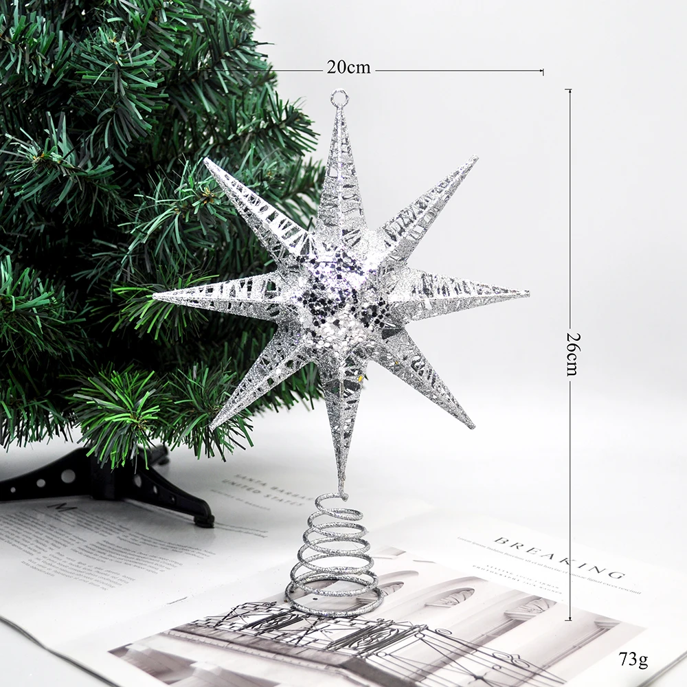 

Металлическая звезда для елки, золотая/серебряная, 20х26 см