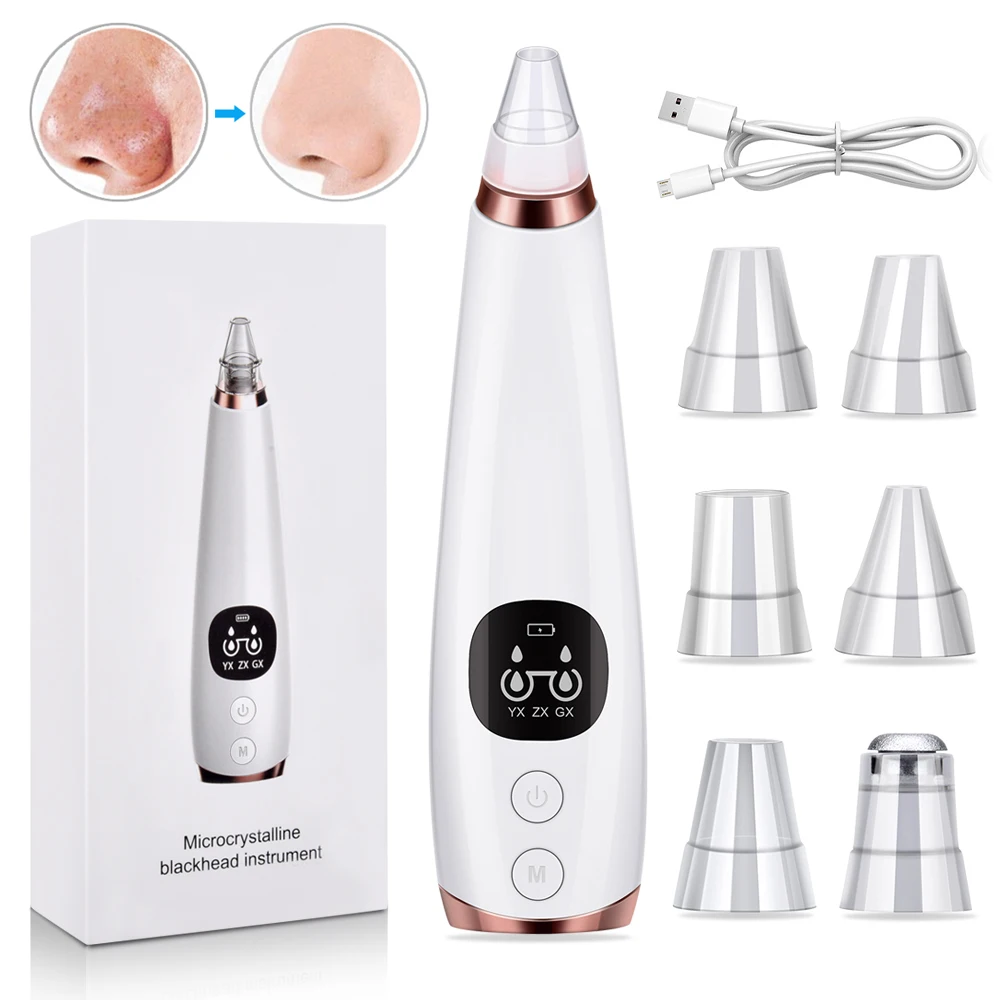 

Electric Blackhead Remover Black Point Vacuum Pore Cleaner for Face Black Dot Acne Pimple Cleansing Rechargeable Facial Cleanser