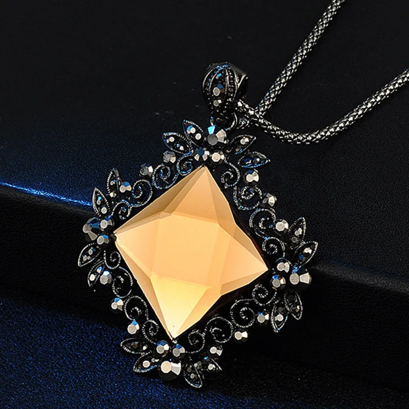 Женский кулон ожерелье с кристаллами на шею аксессуары для платья день рождения