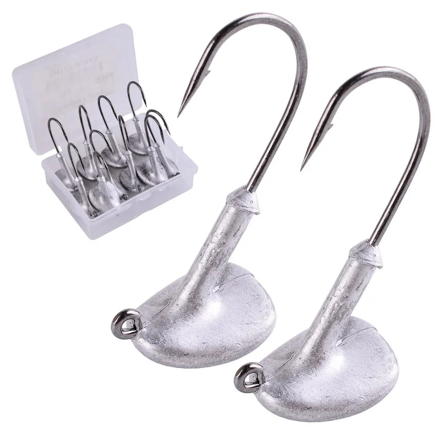 

10PC/box 2.5g 3.5g 5g 7g 10g 12g 14g 18g Coating High Carbon Stainless Head Hook Jig Bait Fishing Hooks For Soft Lure Fishing