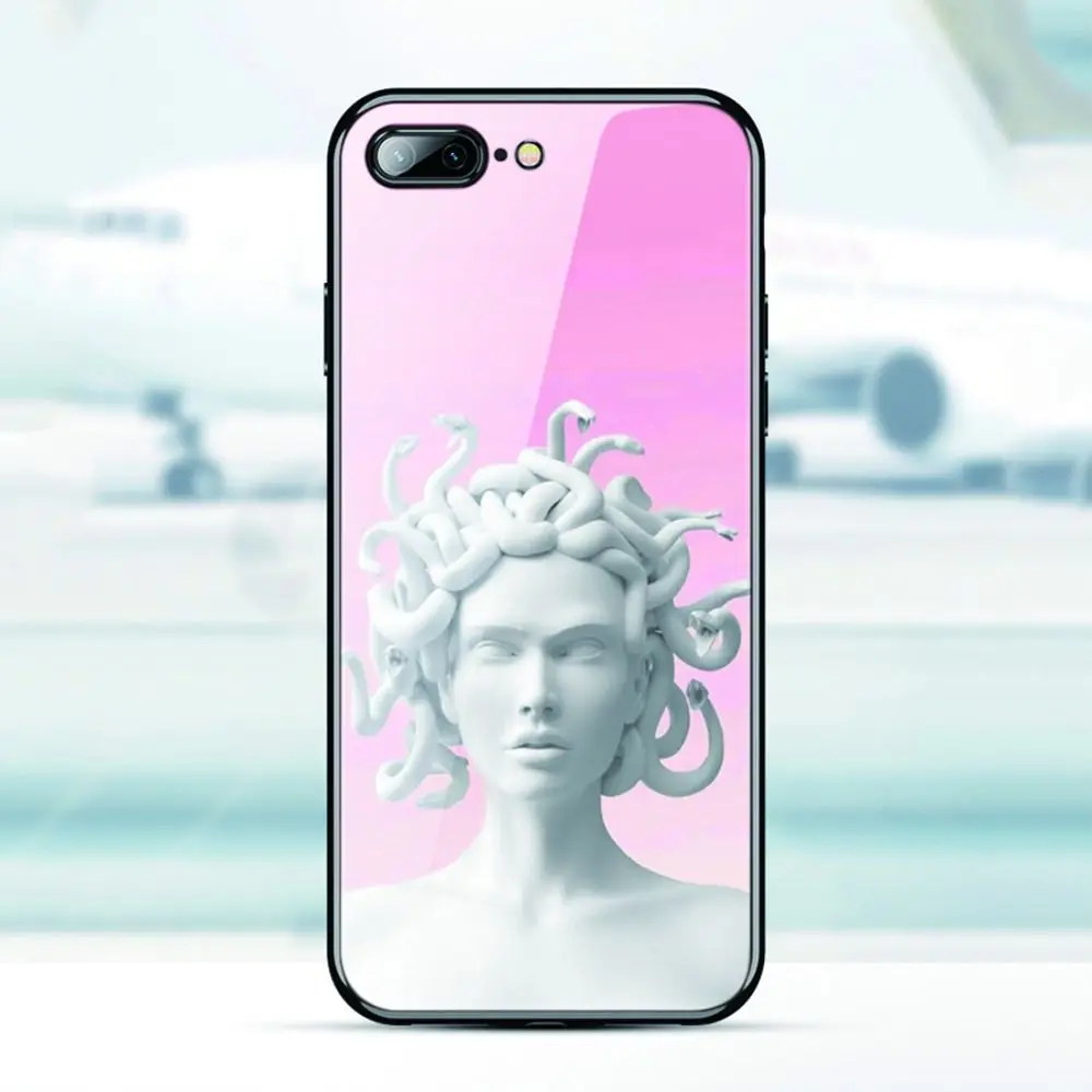 OUTMIX Медуза горгон эстетика статуя закаленное стекло Мягкий силиконовый чехол