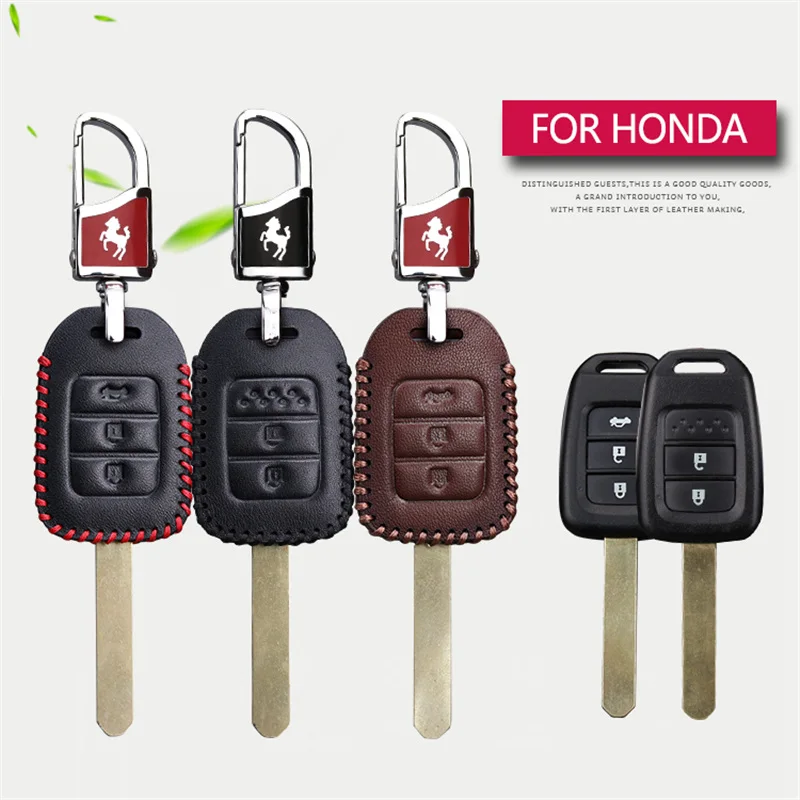 Натуральная кожаный чехол для автомобильных ключей обманка Honda Fit Accord 2003 2007