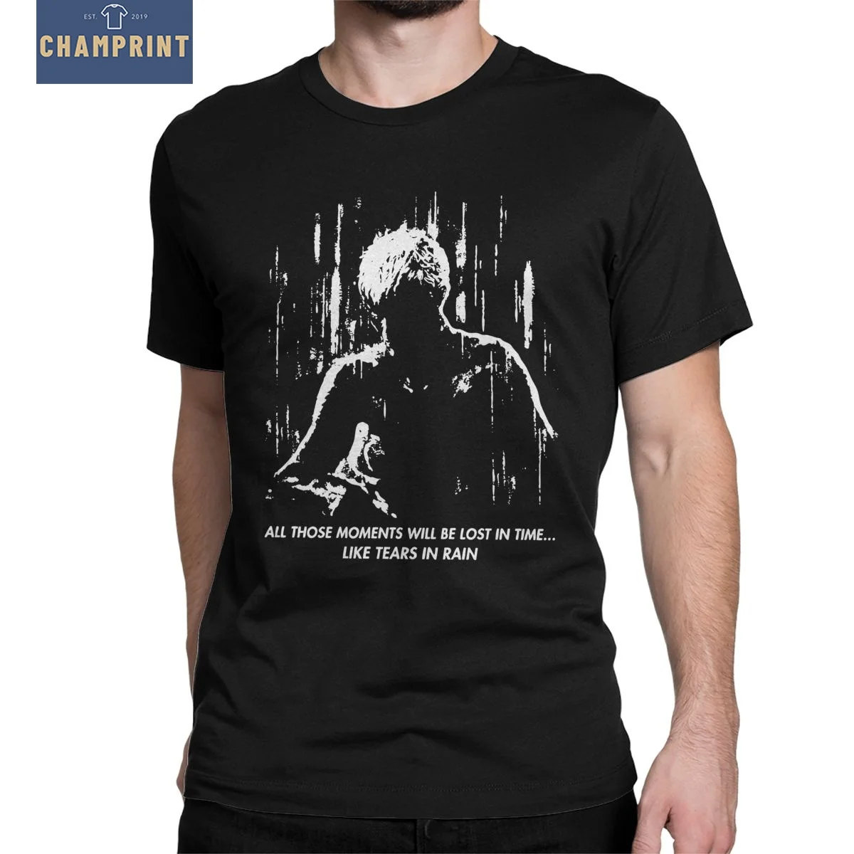 

Men's Blade Runner Like Tears In Rain T Shirts Cotton Tops Novelty Short Sleeve Crewneck Tees Birthday Gift T-Shirt