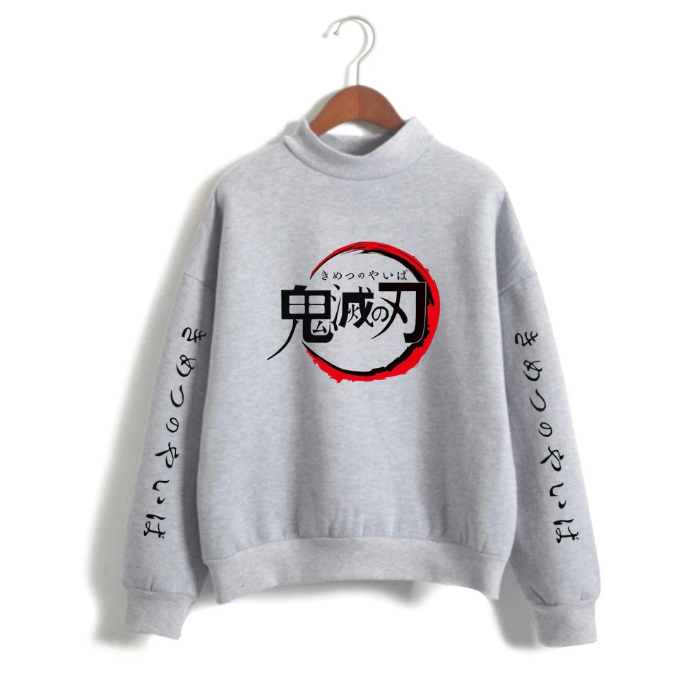 Demon Slayer Мужская модная одежда с высоким воротником трендовая мужская принтом