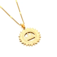 stainless steel gold color lalish pendant necklace trendy yezidi faith pilgrimage chain jewelry