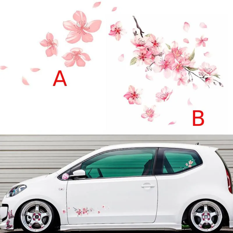 

Cherry Blossom Floral Car Stickers Love Pink Auto Vinyl Deca Bumperl Window For Women Car Tuning Styling Accessory Flower Decal