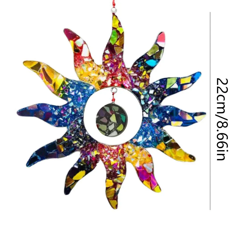 

Rainbow Sun Suncatcher Stained Glass Sun Panel Crystal Light Catcher Window Hanging Acrylic Cartoon Pendant Decor For Garden