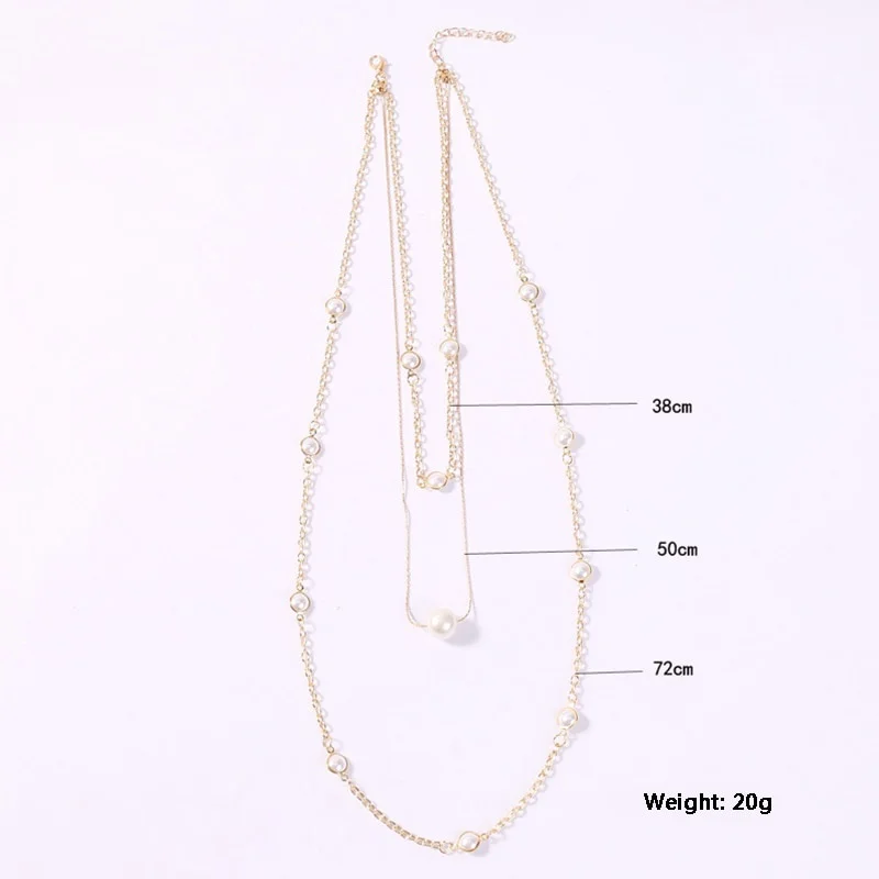 

Women Necklaces Pearl Clavicle Chain Multilayer Gold Necklace Fashion Wedding Party Jewelry