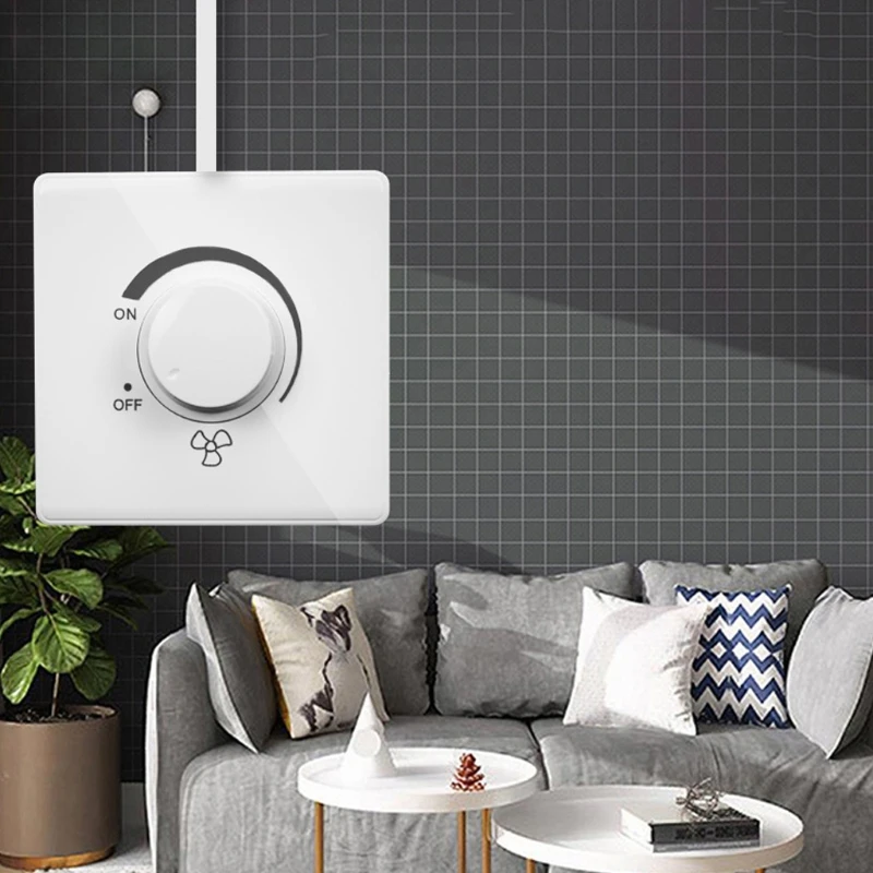 86 Type Ceiling Fan Adjustment Stepless Speed Controller Wall Switch 220V 10A for 15-300W Dimmer A6HB | Бытовая техника