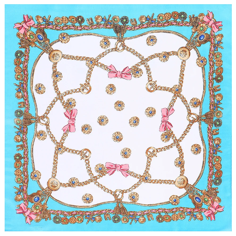

53CM Handkerchief Luxury Brand Women's Silk Scarf Fashion Hair Scarf Neck Wrist Handbag Decorative Scarf Ladies Headscarf R45