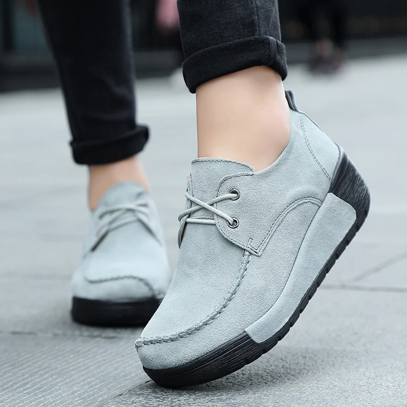 Fashion Women Flat Shoes Spring and Autumn Driving Slip On Rubber Korean Style Nursing Moccasins Shoes Women Platform Loafers