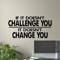 gym wall decal poster motivational quote if it doesnt challenge you it doesnt change you vinyl sticker fitness workout p337