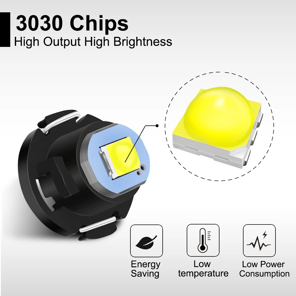 6 шт. T3 светодиодный T4.2 T4.7 Светодиодная лампа Canbus 3030SMD Индикатор салона автомобиля