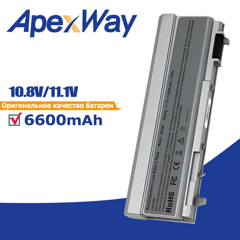 

Apexway 6600 мАч C719R DFNCH FU571 KY265 KY477 NM631 PT434 R822G U844G W0X4F ноутбук Батарея для Dell Latitude E6400 E6410 E6500