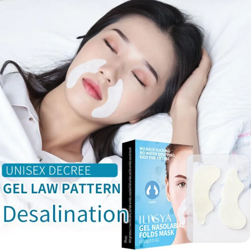 

Anti-Wrinkle Nasolabial Folds 5 Pairs Patches Gel Fine Lines Removal Stickers Anti-Aging Mask Moisturizing Collagen Face Care