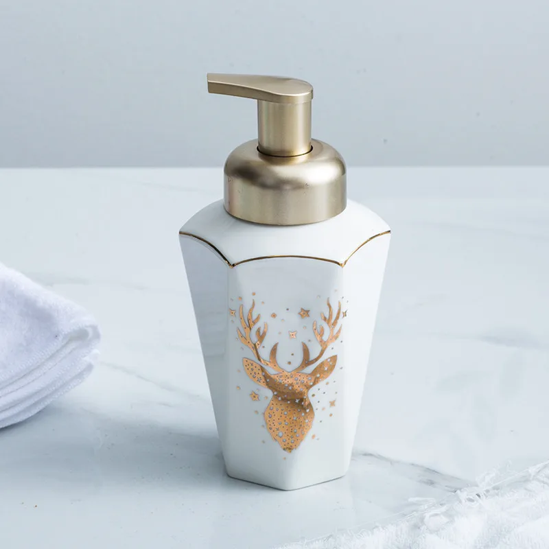 

Soap Dispensers Emulsion Dispensing Bottle Ceramic Press type Portable Hotel Club Hand Shower Gel Shampoo Bottle Free Shipping