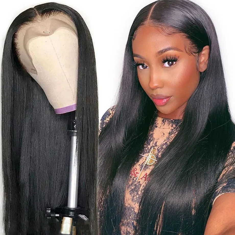 

Glueless Straight Lace Front Wig Bone Straight Human Hair Wigs For Women Transparent Lace Frontal Wig Human Hair T Part Wig Remy