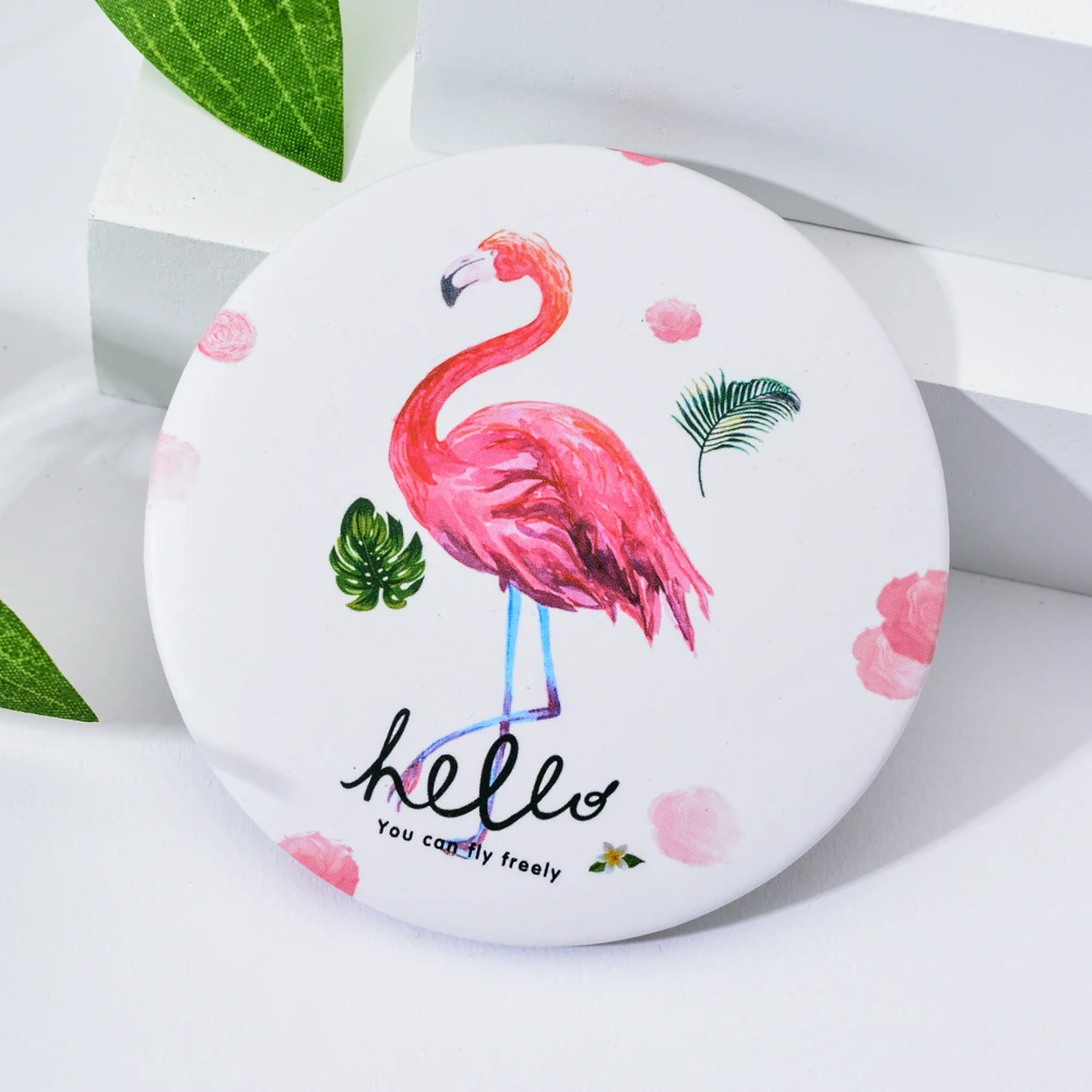 Vicney Flamingo элемент креативный Женский Круглый Мини карманный макияж зеркало с