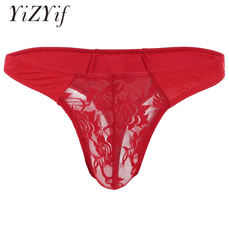 Мужское нижнее белье бандаж гей-стринги стринги трусы с низкой посадкой кружева