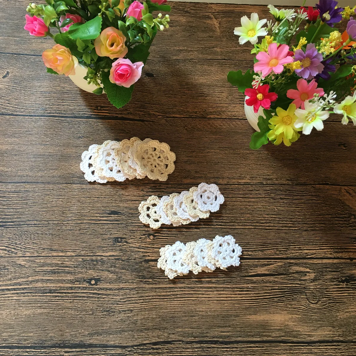 Супер Мини Doilies 18 шт. 100% хлопок ручной работы Вязание крючком коврик для чашки