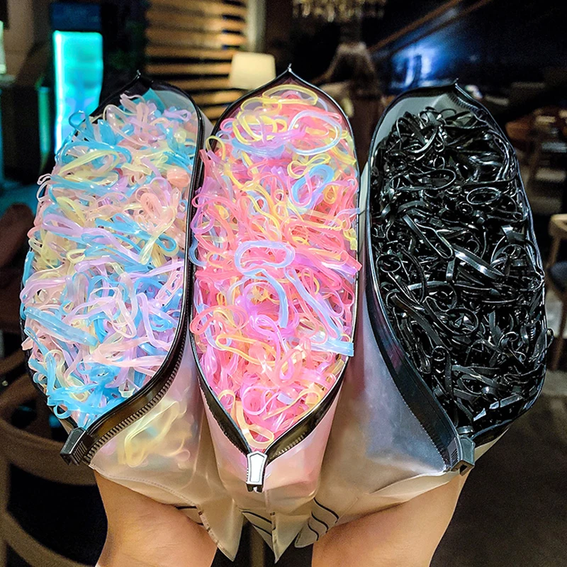 

2500PCS/Lot Disposable Gum For Hair Children TPU Rubber Bands Ponytail Holder Elastic Hair Band Girls Scrunchie Hair Accessories