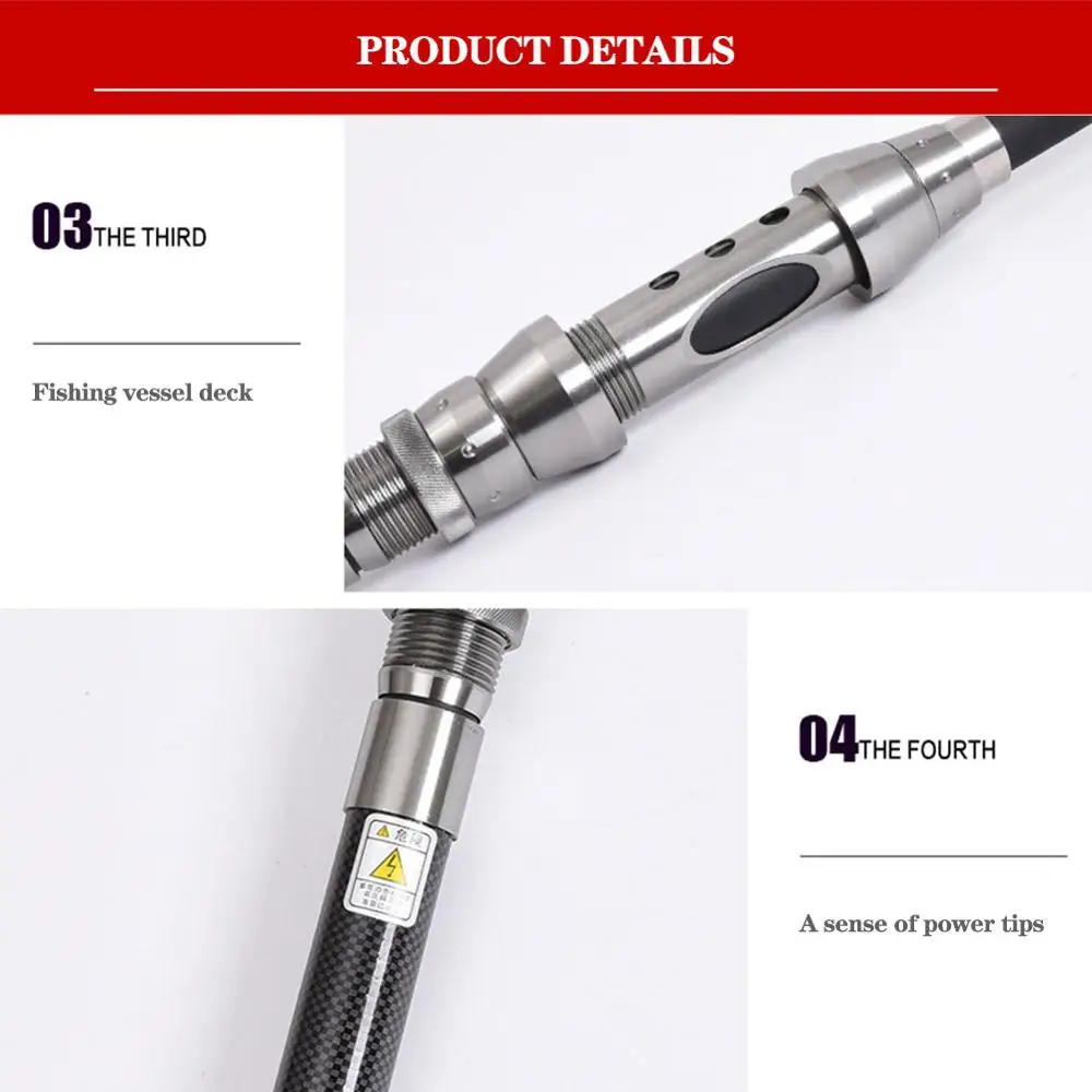 Телескопическая рыболовная удочка из углеродного волокна портативная для