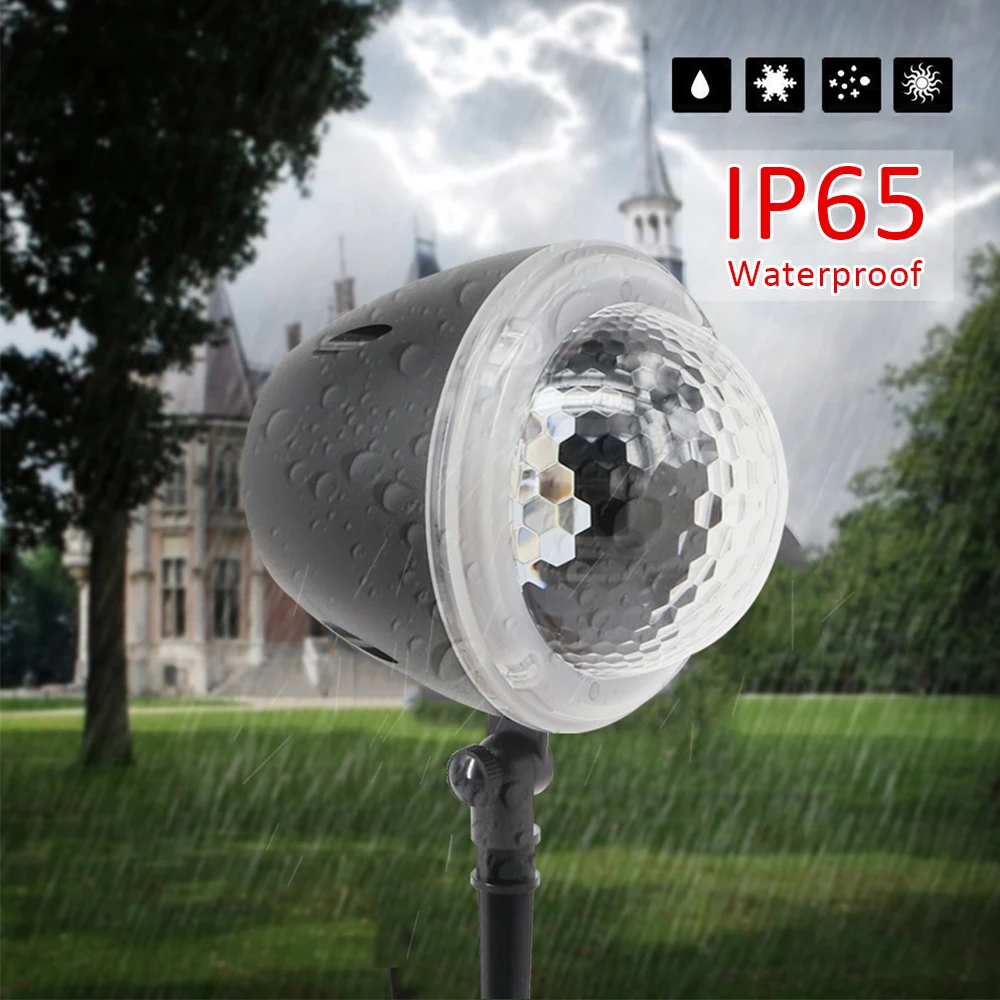 5 Вт 4 светодиода Снежинка проектор сценический свет с дистанционным управлением