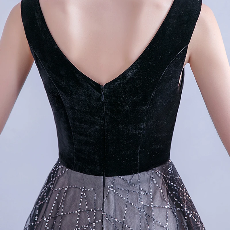 

V-Neck Sequin Crystal New For Women Elegant Date Ceremony Party Prom Gown Formal Gala Events Luxury Long Evening Dresses