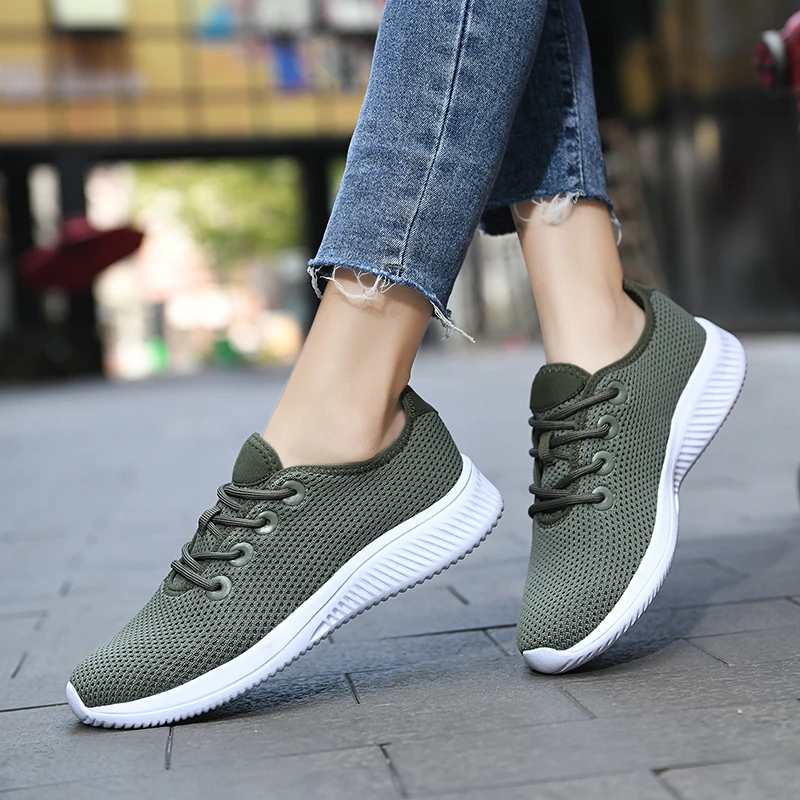 

NAUSK NEW Sports Shoes Women 2021 Summer New Lightweight Breathable Running Shoes Soft Sole Casual Shoes