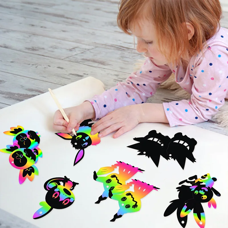 Набор бумажных скретч-карточек с радугой 80 шт. |