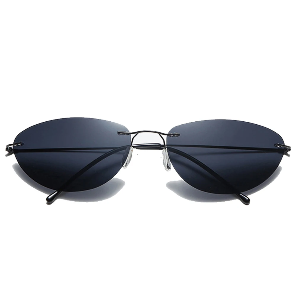 Очки солнцезащитные Мужские поляризационные без оправы модные крутые брендовые