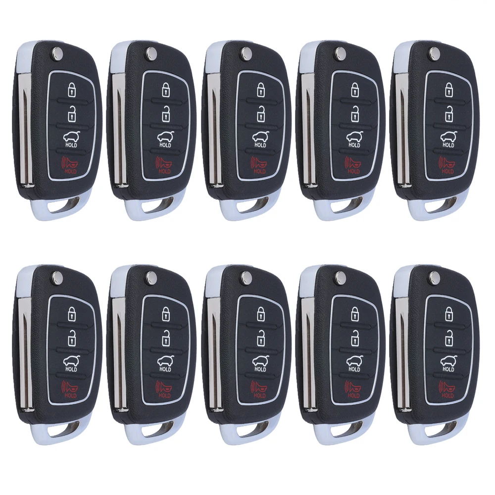 10pcs KEYECU для hyundai Santa Fe ix45 2013 Пульт дистанционного управления автомобильный ключ чехол Корпус fob крышка 3+ 1 кнопка - Цвет: 10pcs