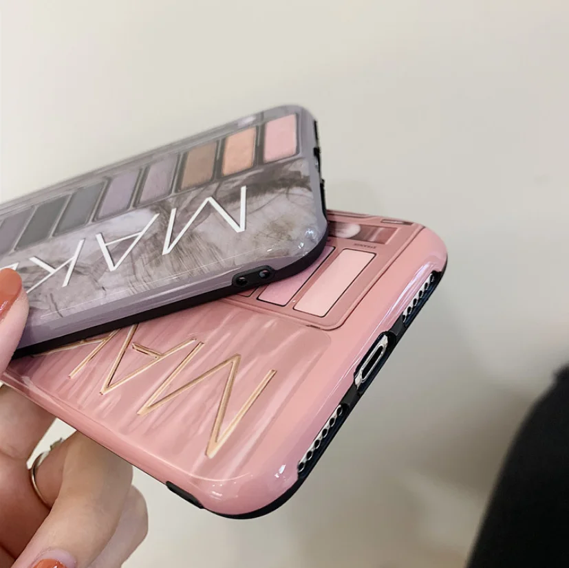 makeup eyeshadow palette phone case for iphone 11pro max xr xs max glossy soft free global shipping