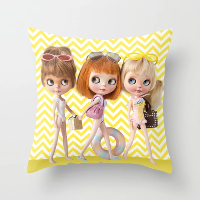 Горячая Распродажа для милых девочек мультяшная Подушка Чехол смешные девочки
