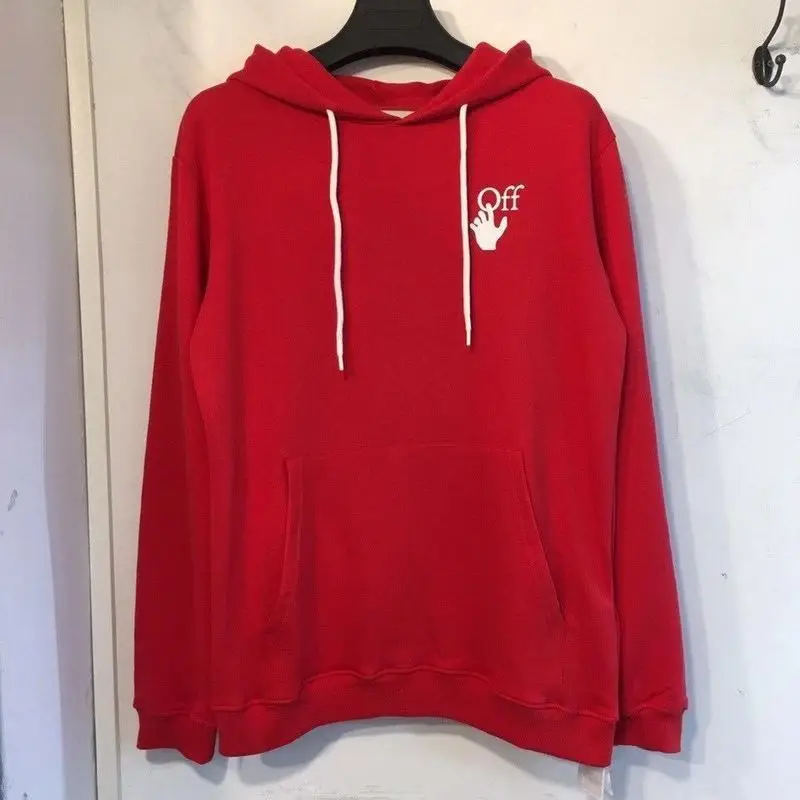 

Autumn winter 2021 new ow red arrow gesture printing Pullover men's women's couple's Hoodie and sweater