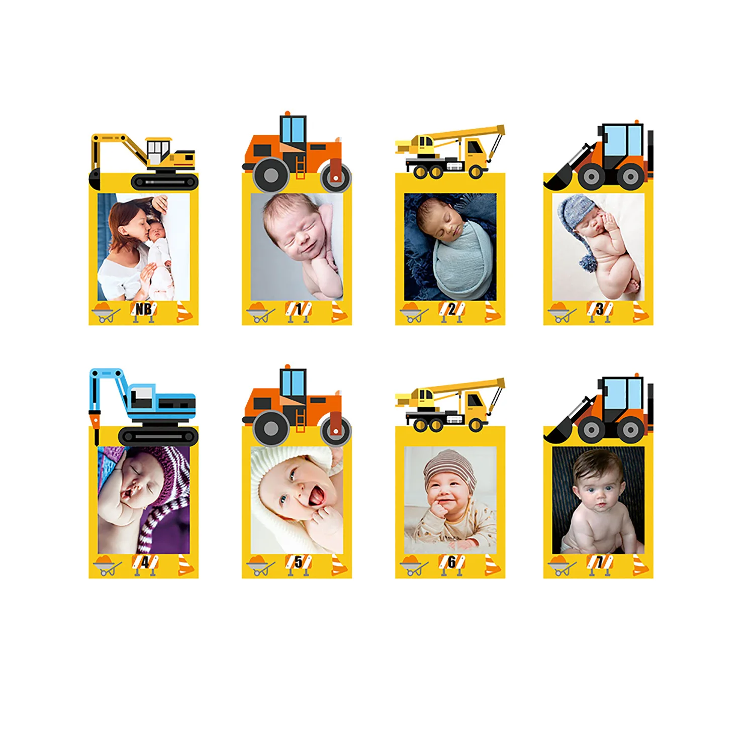 Детская строительная машина для вечерние 12 месяцев фото плакат 6 дюймов