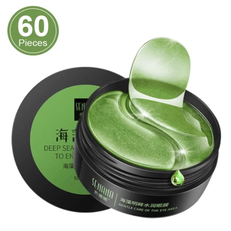 Green Кристальные коллагеновые маски для глаз 60 шт. уход за голубыми глазами патчи коллагеновая маска под глаза эффект для удаления темных кругов под глазами патчи под глаза - Цвет: Green