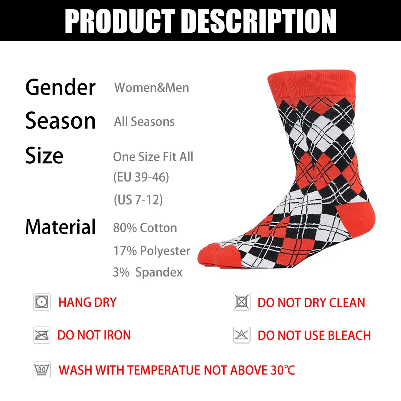 

Men's Socks Soft Breathable High Quality Harajuku Cotton Socks Business Casual Happy Classic Gentleman Clothing Socks