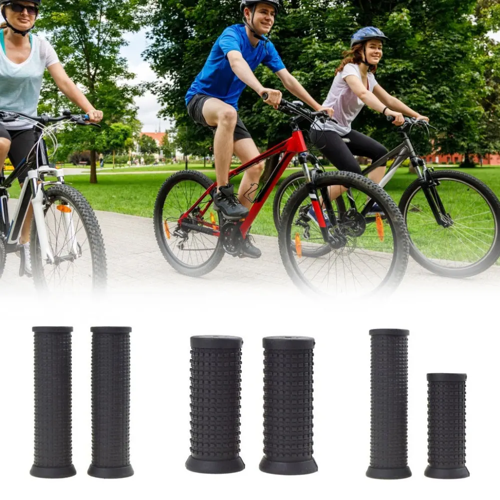 

1Pair Bicycle Handlebar Grips TPR Rubber for Twisting Shifter Mountain Bike 22.2mm Bar Anti Slip Long & Short Bicycle Grips