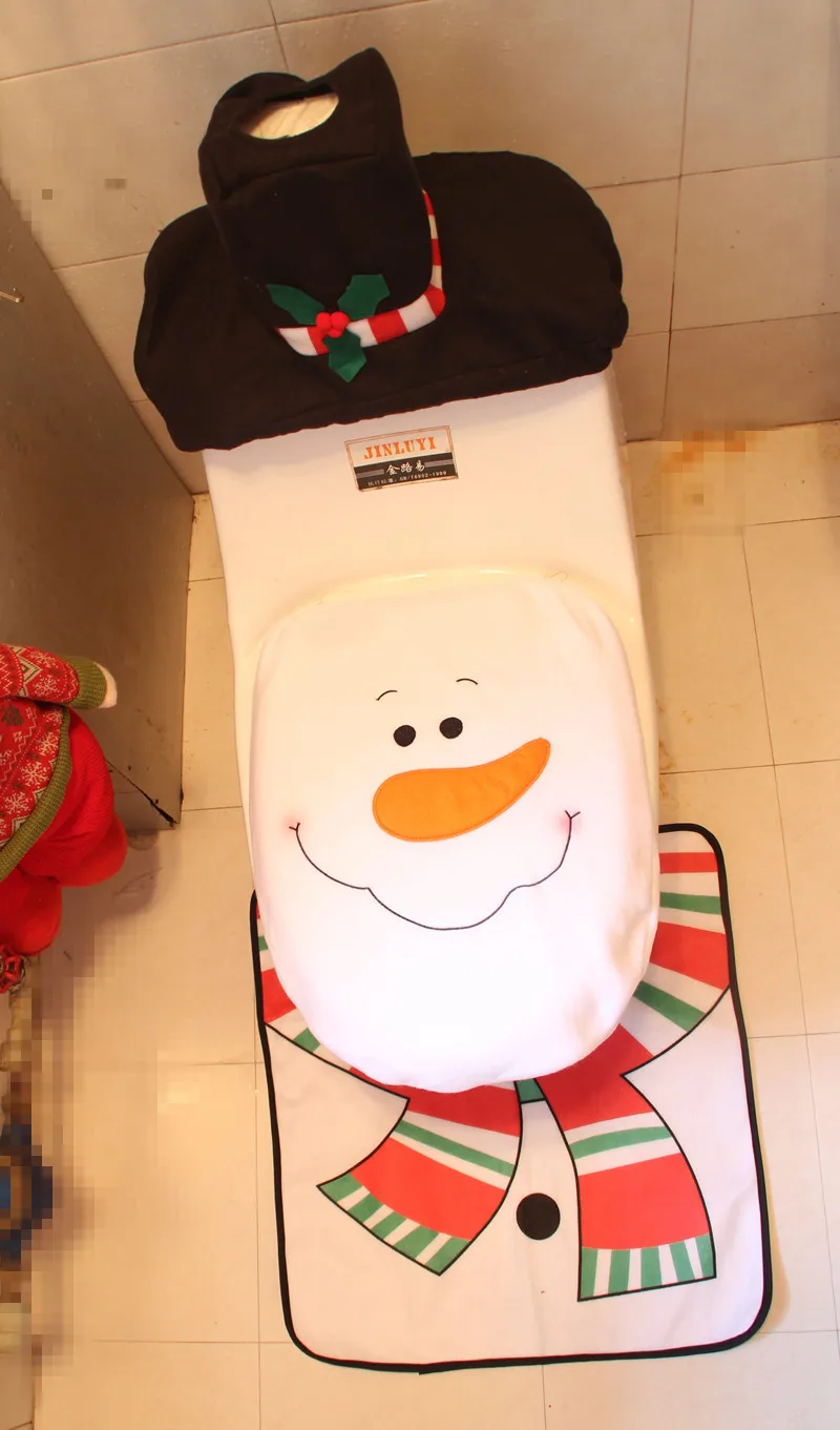 Рождественский чехол для унитаза Санта Клаус ковер с оленем модный Снеговик