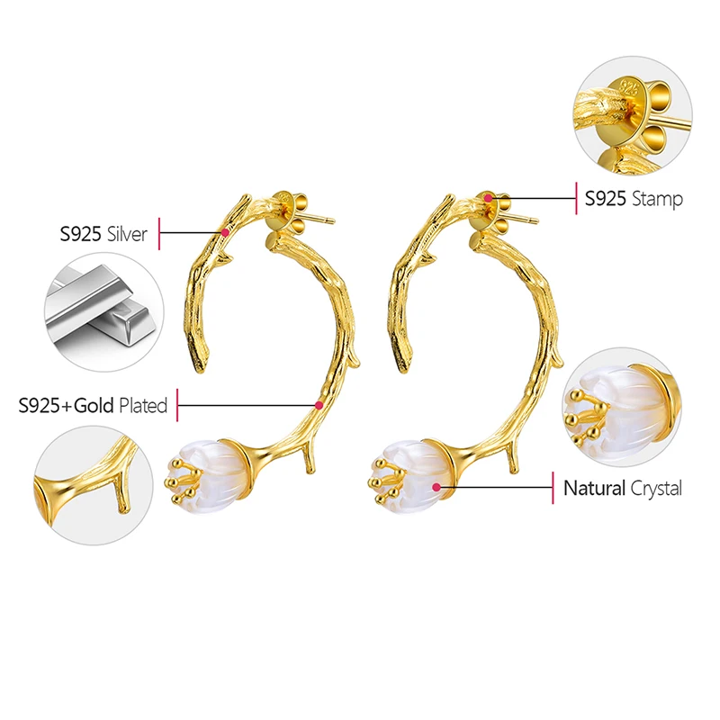 Lotus Fun реальные стерлингового серебра 925 натуральный кристалл ручной работы