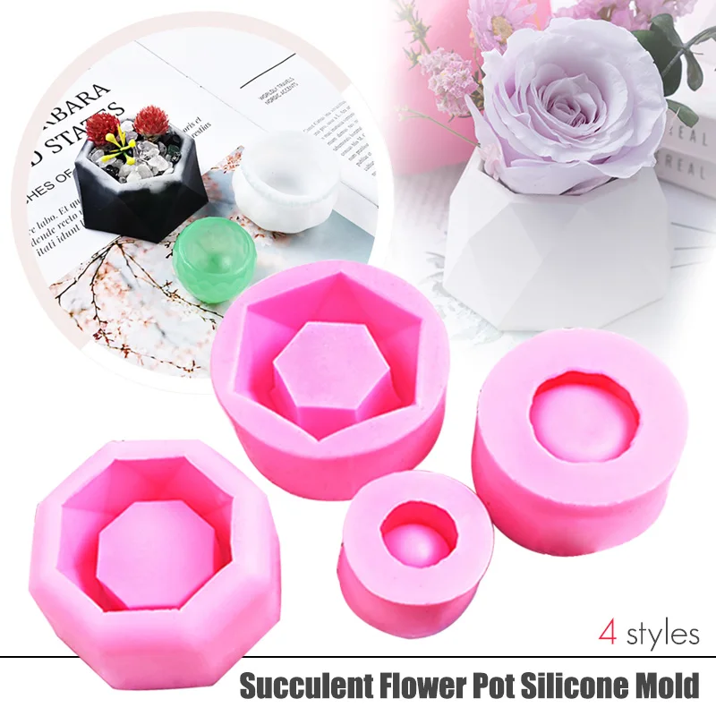 

DIY Cement Pot Making Silicone Molds Hand Made Clay Crafts Making Cement Mold Succulent Plants Concrete Planter Mould