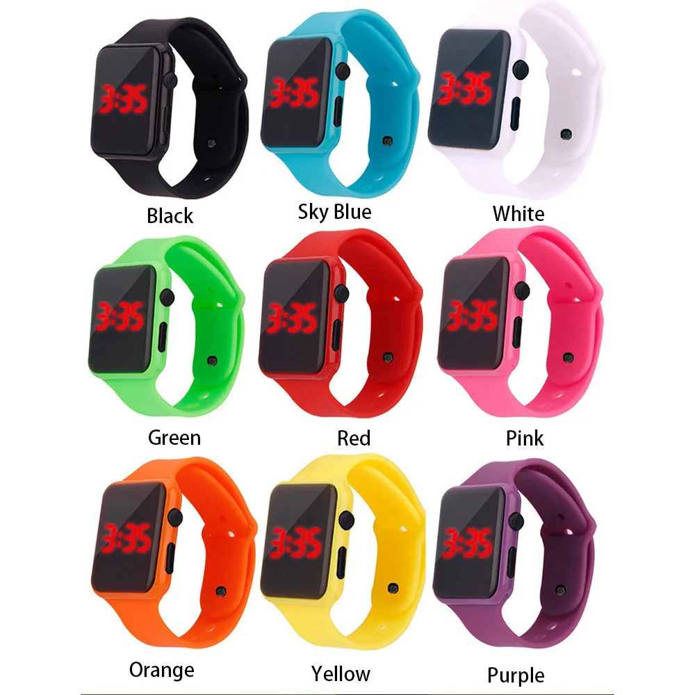 

2020 Fashion Led Digital Watches Men Square LED Electronic Watches Silicone Couple Watches Dropshipping Cheap Price Promotion
