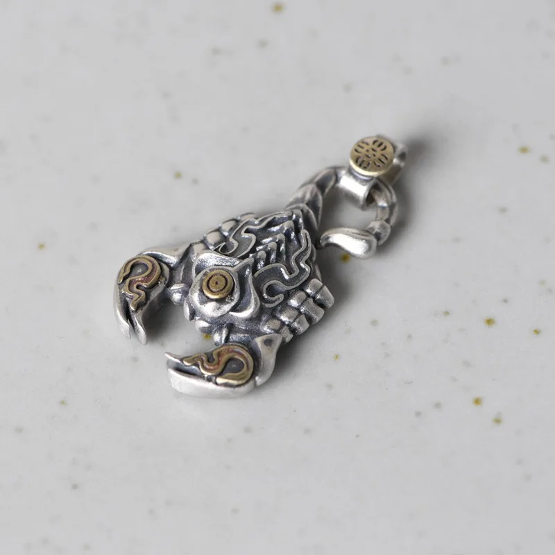 Модный мужской кулон в виде скорпиона из серебра 925 пробы винтажный тайского