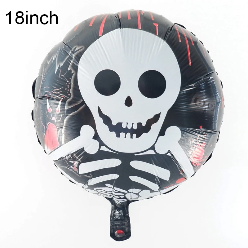 18inch skeleton 1pcs Пиратский череп Хэллоуин декоративный шар надувной воздушный шар детский душ с днем рождения воздушные шары Декор латексный шар - Цвет: 18inch skeleton 1pcs