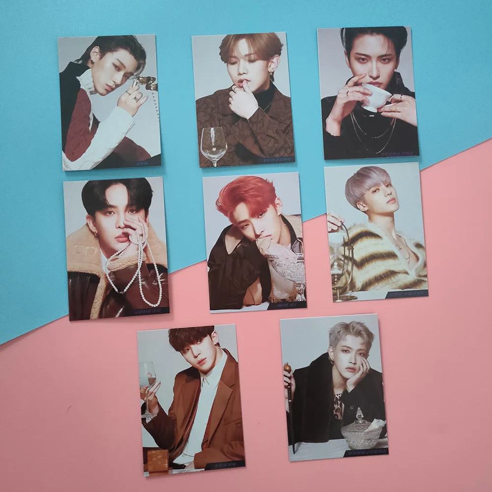

8pcs/set kpop ATEEZ photocard new album ANSWER LOMO Card YEO SANG SAN double print high quality photo card new arrivals