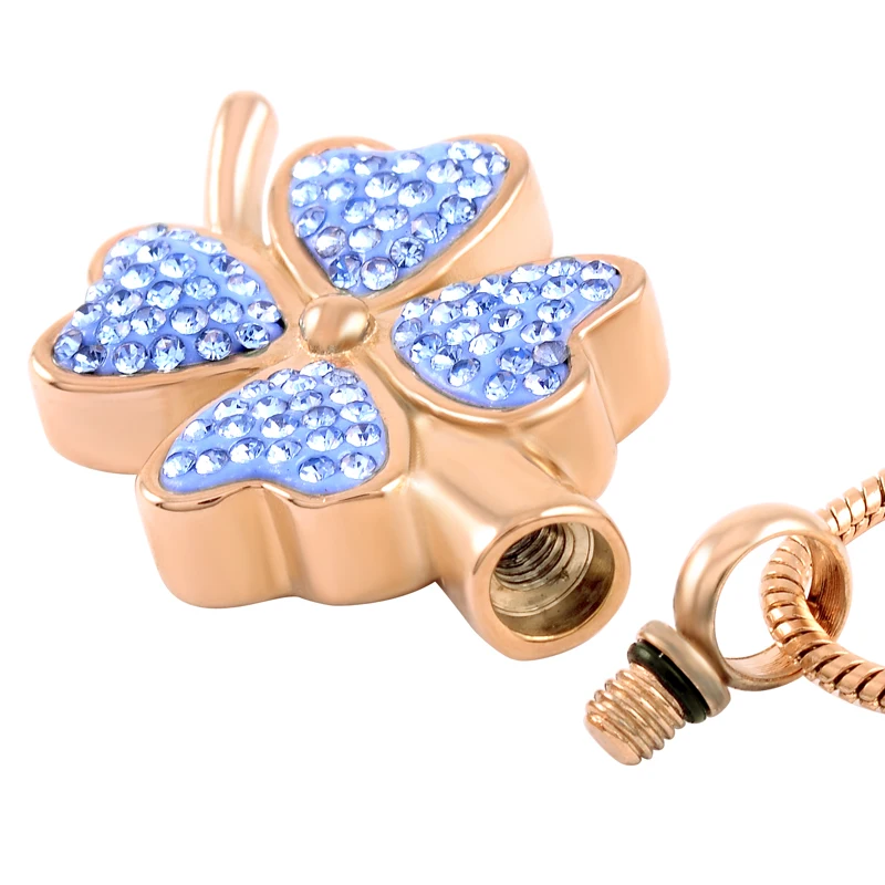 LKJ8220 розовое золото четырехлистный клевер ожерелье с урной на память из