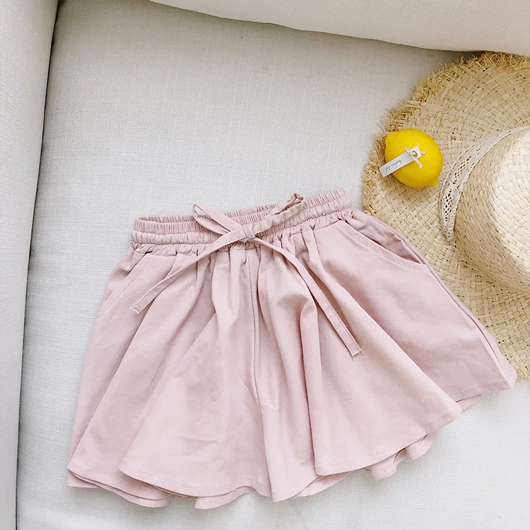 Летняя мода для девочек мягкая хлопковая юбка шорты штаны повседневные малышей